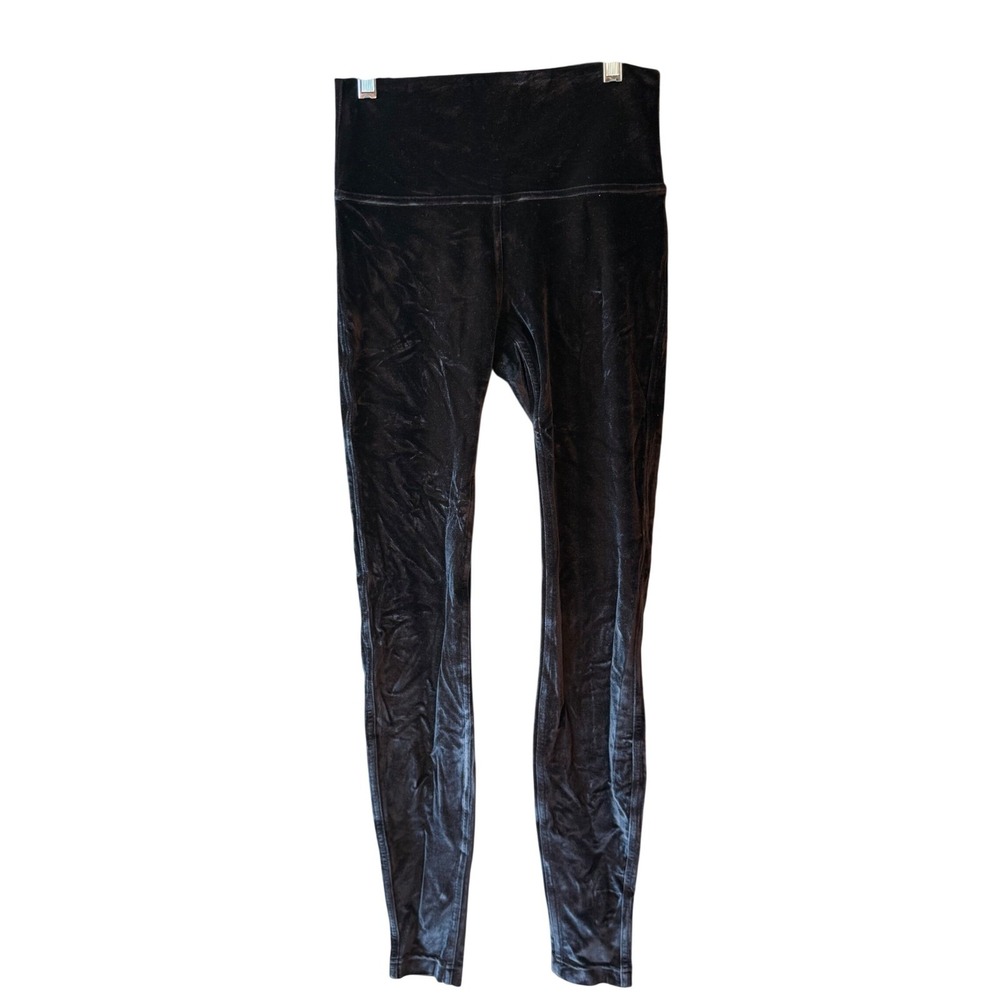 Lululemon Wunder Lounge Velvet High Rise 28" Leggings Black Size 6 Activewear